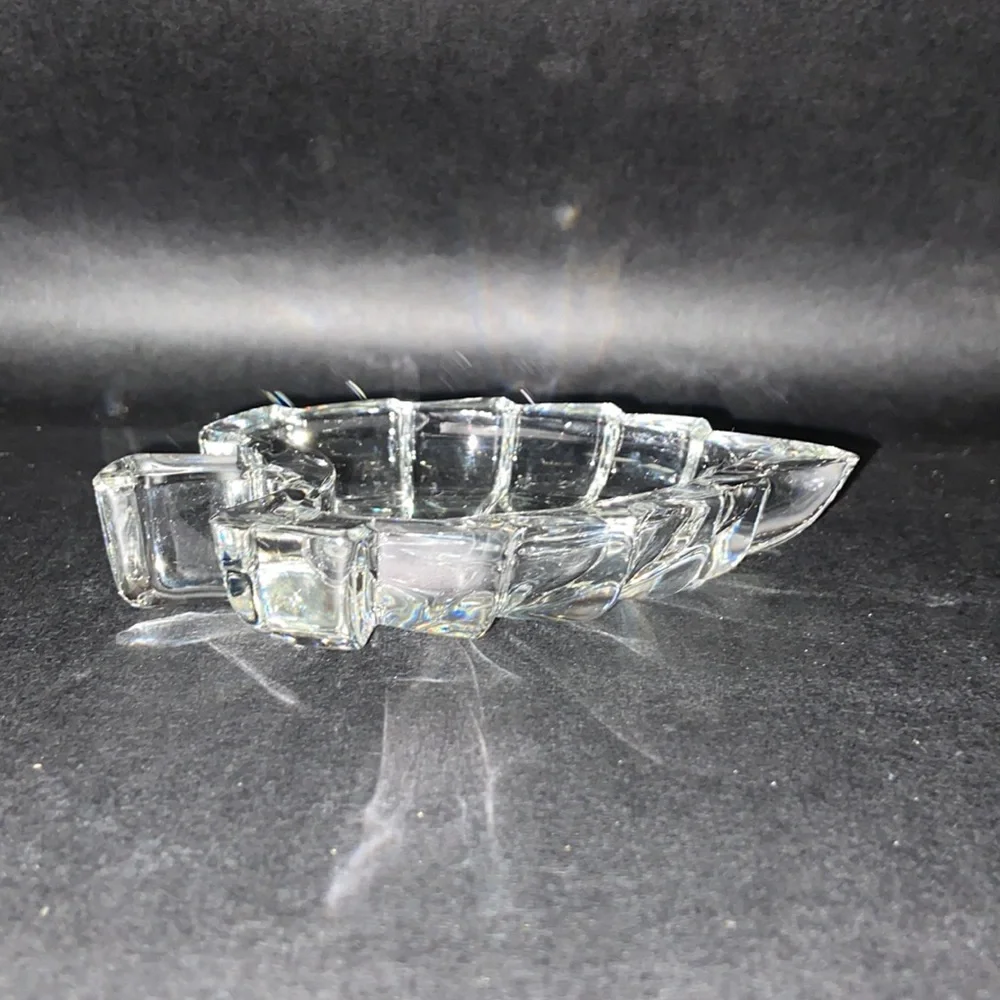 Crystal Leaf Jewelry Trinket Dish